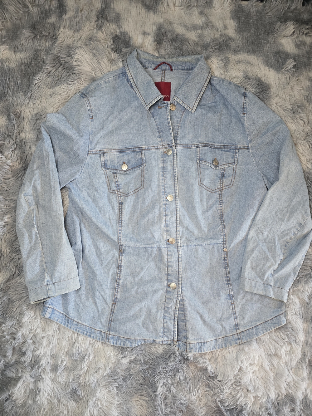 Light Wash Denim Button-Up Lightweight Jacket - Picture 2 of 10